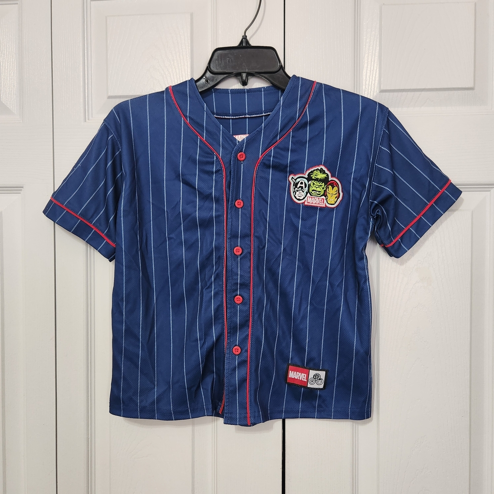 Marvel Blue Pinstripe Baseball Jersey